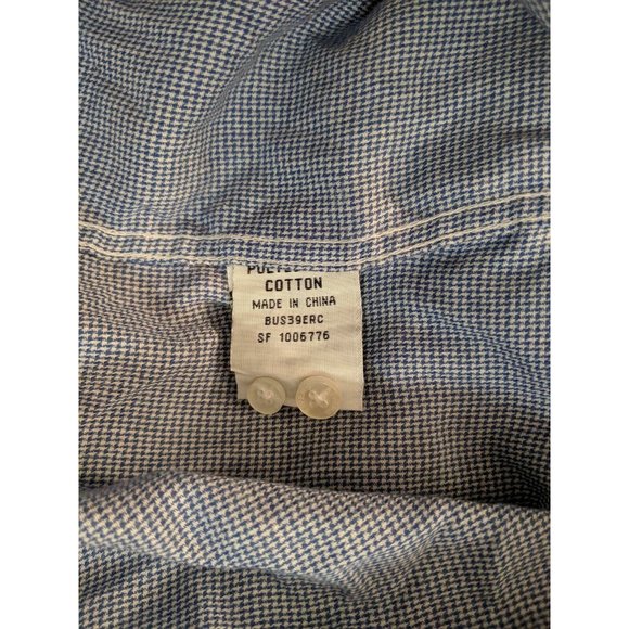 Rivers Men's Shirt Size 39 Blue Check Long Sleeve Button Front Collar - Picture 9 of 10